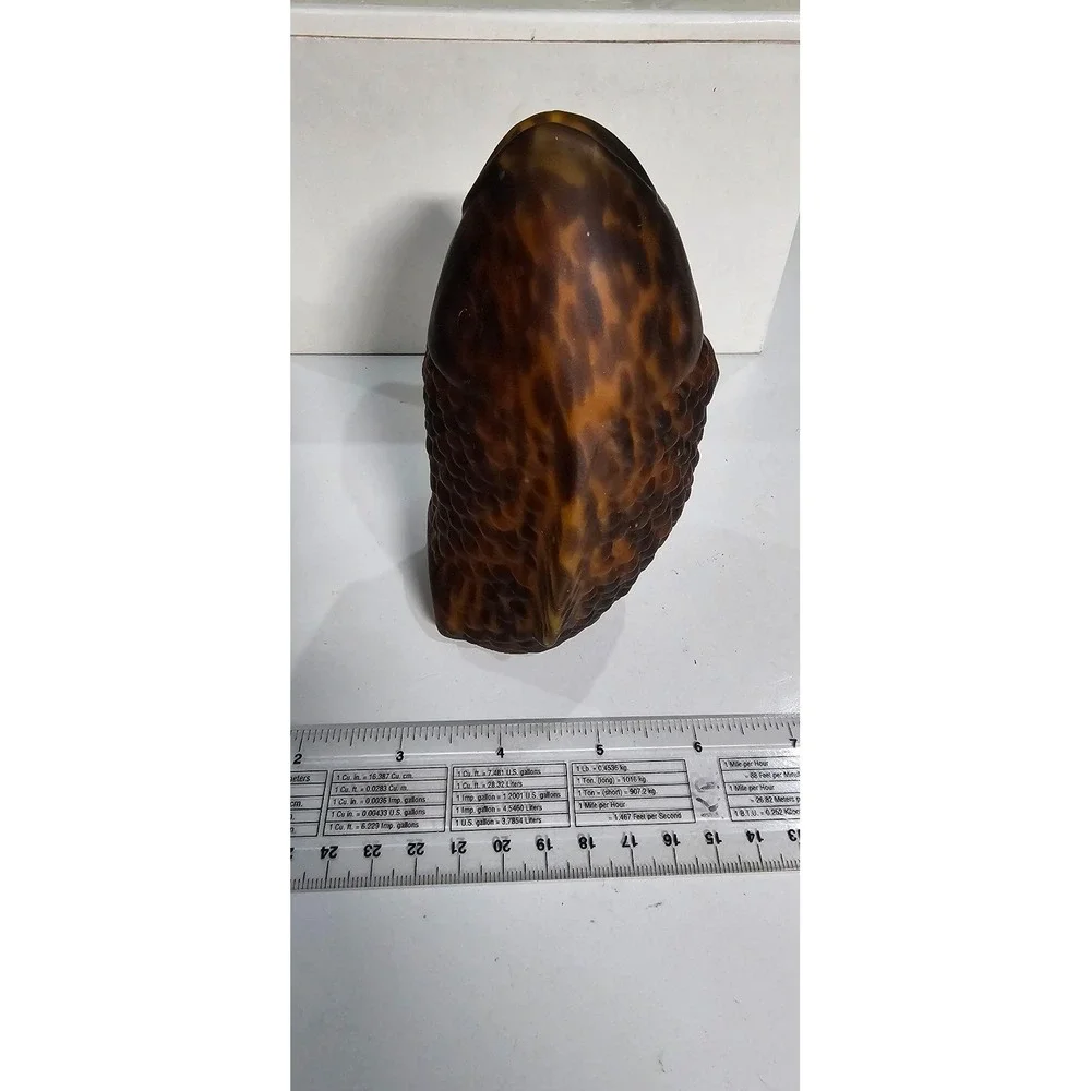 Vintage 90s Leopard Print Glass Fish Lamp Shade Cover Y2K Safari Decor no base